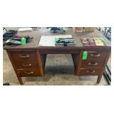 Vintage Wood Desk (Contents On Top NOT Included)