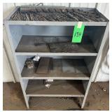 Metal Shelf & Assorted Drill Bits