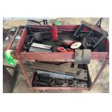 Red Rolling Cart & Contents