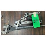4 Adjustable Wrenches
