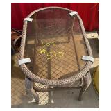Wicker & Glass Top Table