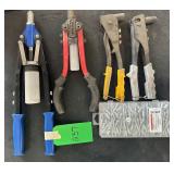 4 Rivet Tools w/Box of Rivets