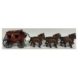 Cast Iron Wagon w/ 6 Horses and Driver Man