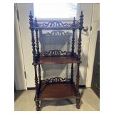 Antique Victorian Whatnot Shelf Three Shelf Cutout