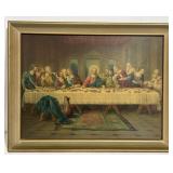 Vintage Framed Last Supper Religious Jesus