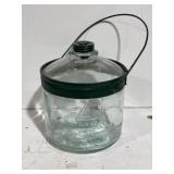 Antique Kerosene Green Glass Bottle