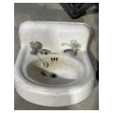 Antique Cast Iron Sink Rounded Front Backsplash