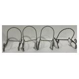 4 Vintage Twist Plate Holders Large