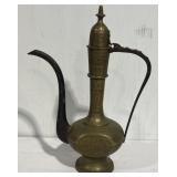Indian Brass Ewer Etched Tea Coffee Pot Lid