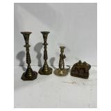 Brass Candle Holders Book End