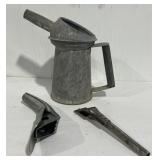 Vintage Galvanized Oil Can and Spouts