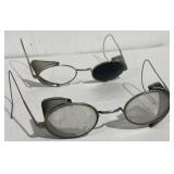 1930ï¿½s Industrial Safety Glasses 2 pair Mesh Metal