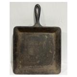Vintage Square Cast Iron Frying Pan Skillet