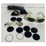 Antique Welding Glasses Goggles Lenses
