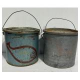 2 Vintage Minnow Buckets Fishing