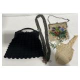 Vintage Purses Beads Metal Closure