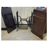 Antique Singer Sewing Machine Base, 2 tops