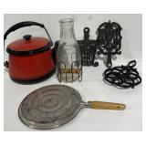 MCM Flame Diffuser Enamelware Teapot Antique M