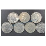 Seven Eisenhower Dollars