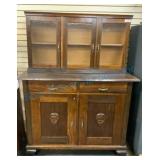 Antique Oak Sideboard with Hutch