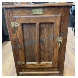 Oak Laundry Hamper with Vented Back