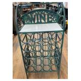 Metal Wine Rack on Wheels with Tabletop