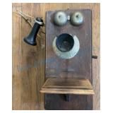 Oak Wall Mount Telephone by Mission Telephone Mfg.