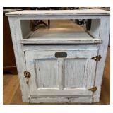 White Wood Cabinet with Sliding Tray