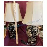 Black Floral Ceramic Table Lamps