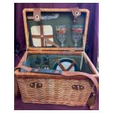 Wicker Picnic Basket Set With Accessories