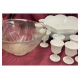 Two Large Bowls and Eight Goblets Set