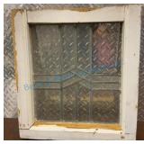 Leaded Glass Window in Original Frame