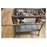 Vintage Two-Burner Gas Stove with Metal Frame