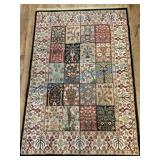 Handwoven Wool Area Rug, Floral Motif