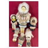 Native Alaskan Made Souvenir Dolls Set
