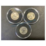 Three Susan B. Anthony Dollars