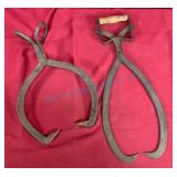 Iron Ice Tongs Pair for Handling Blocks
