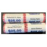 Uncirculated Presidential Dollar Coin Rolls