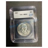 1963 Franklin Half Dollar ICG MS62
