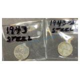 1943 and 1943D Steel Lincoln Cents