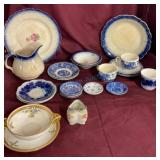 Blue, White, and Floral China Pieces
