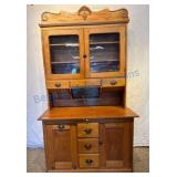 Antique Hawkeye Oak Kitchen Cupboard