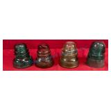 Four Early Glass Insulators