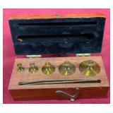 Antique Set of Scale Weights in Wooden Case