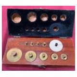Antique Set of Scale Weights in Wooden Case