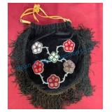 Black Velvet Handbag With Iroquois Beadwork