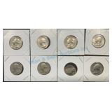 Eight Bicentennial Quarters