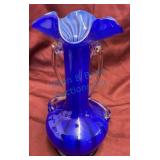 Mid-Century Murano-Style Blue Glass Vase