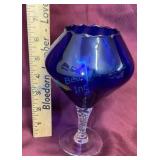Cobalt Blue Twist Stem Vase, 6.5 Inches
