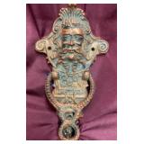 Heavy Metal Door Knocker With Decorative Face